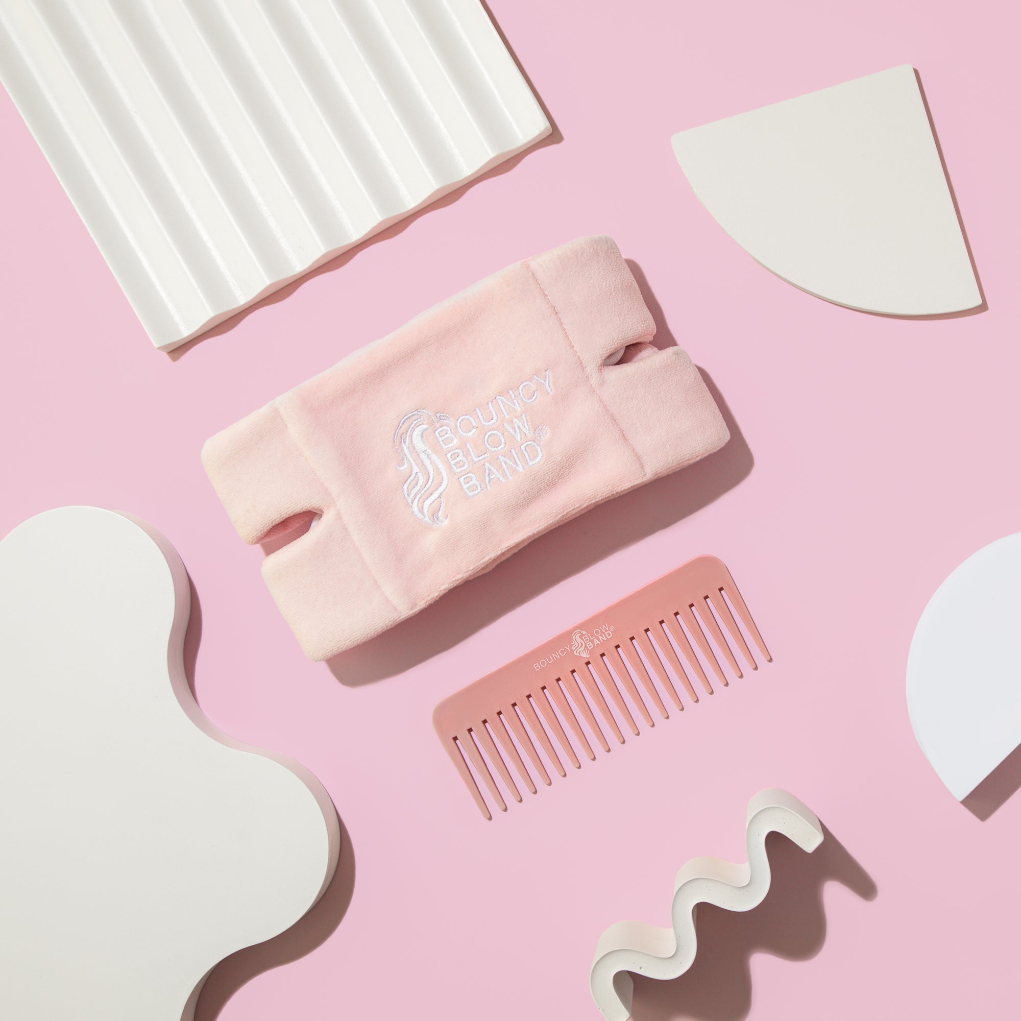 Heatless Curls & Comb Set by Bouncy Blow Band®-Microfibre