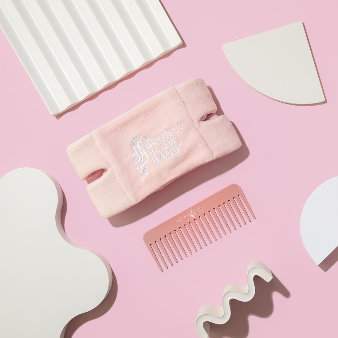 Heatless Curls & Comb Set by Bouncy Blow Band®-Microfibre